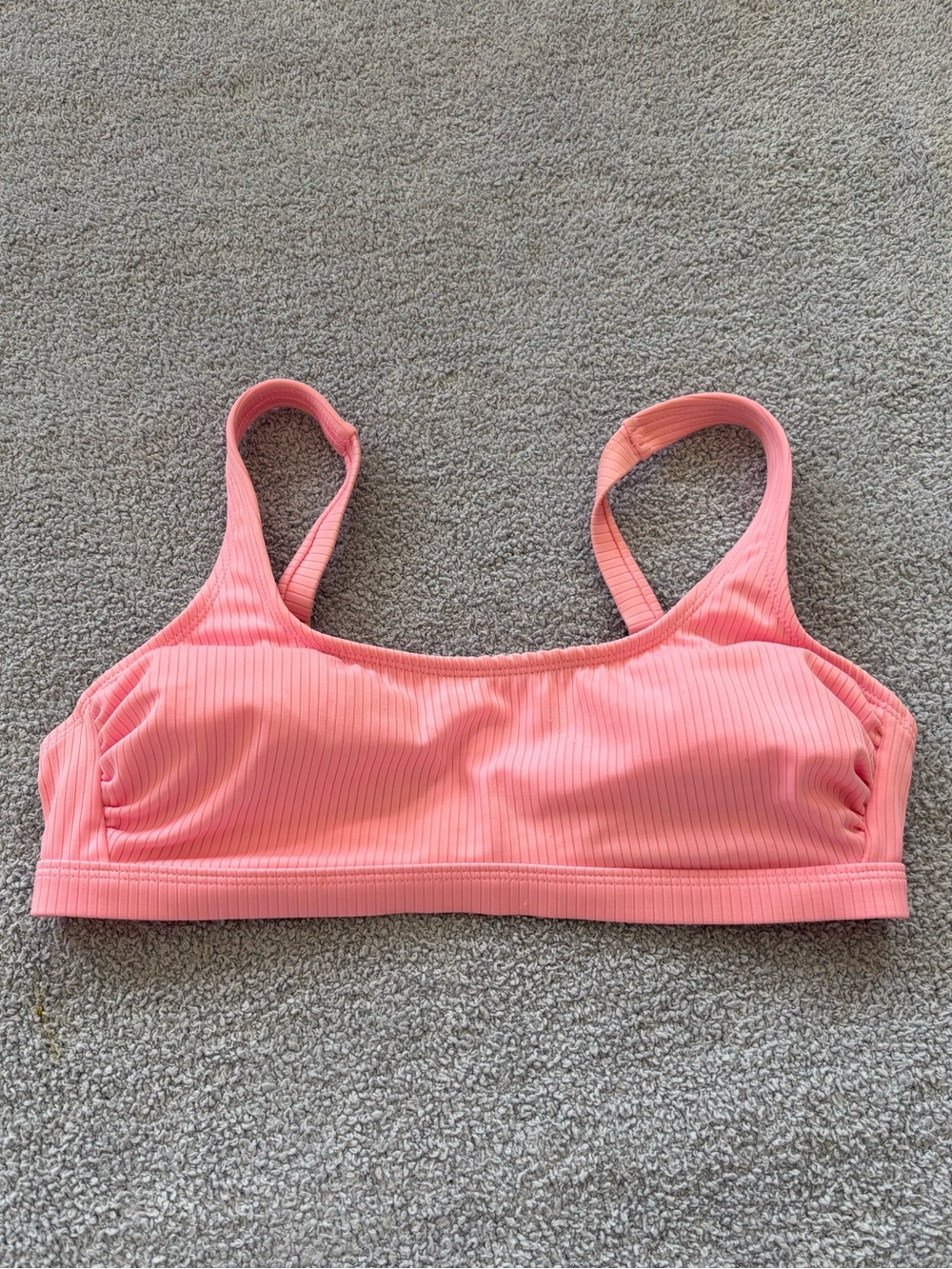 Xhilaration Ribbed Pink Swim Bikini Top